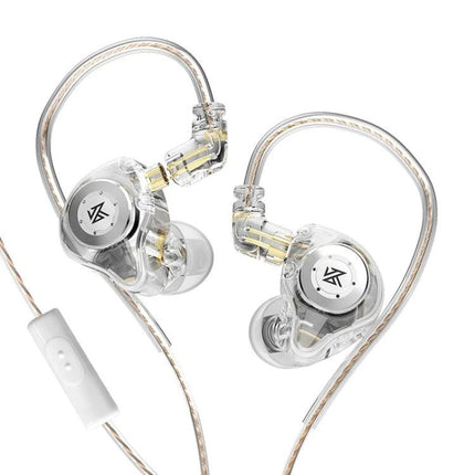 KZ In-Ear Wired Headphones For Running Commuting Everyday clear-shell wired in-ear headphones with inline mic option