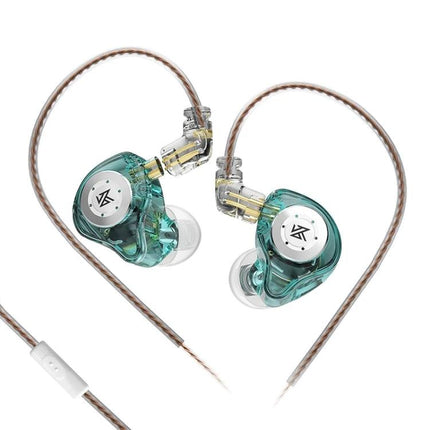 KZ In-Ear Wired Headphones For Running Commuting Everyday green transparent EDX PRO with 3.5mm jack and inline mic option