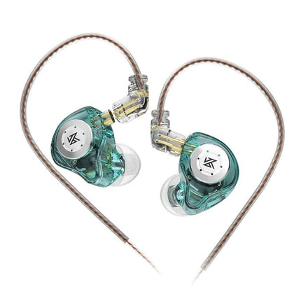 KZ In-Ear Wired Headphones For Running Commuting Everyday - teal KZ-EDX PRO earphones with braided cable and secure over-ear fit