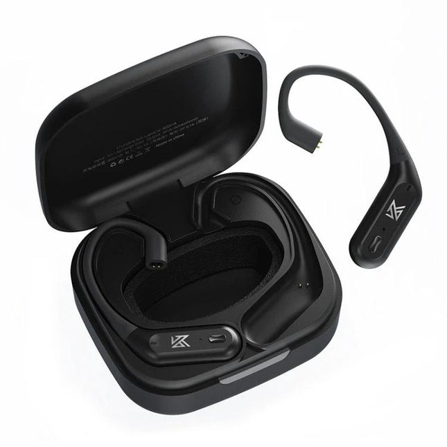 KZ Compact Wireless Headset For Commuting And Office Calls black Bluetooth 5.2 earbuds with charging case and low-latency mode