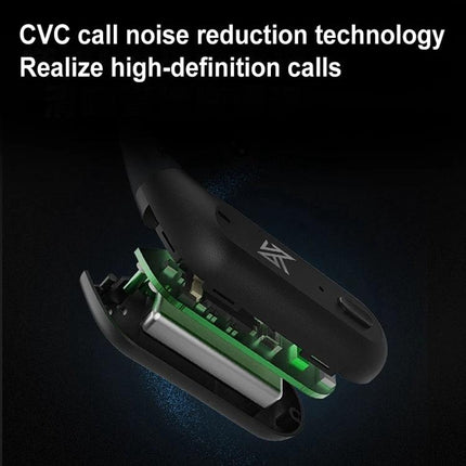 KZ Compact Wireless Headset For Commuting And Office Calls featuring CVC noise reduction and low-latency Bluetooth 5.2 audio