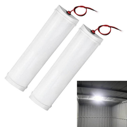 Truck Cabin LED Reading Light For Interior Use Two Install Options - pair of cylindrical white LED cabin lights with screw buckle and tape mount