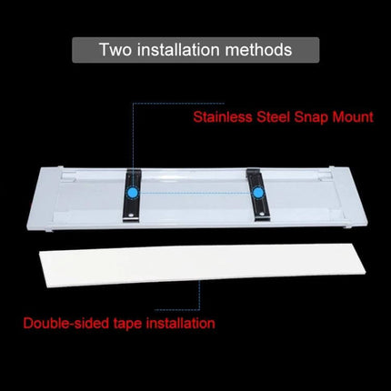 Truck Cabin LED Reading Light For Interior Use Two Install Options showing stainless steel snap mount and double-sided tape installation