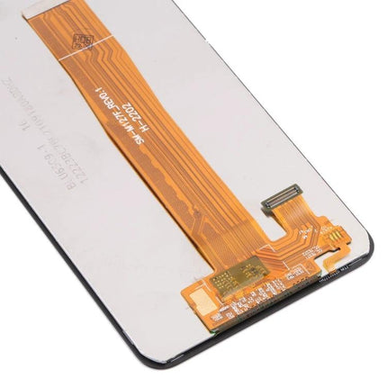 Replacement Screen for Everyday Samsung Phone Repairs Samsung Galaxy A12 Nacho SM-A127F assembly showing flex cable and connector