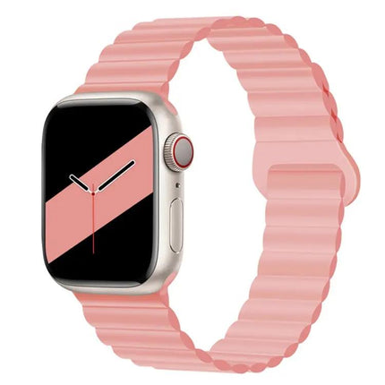 Reverse Buckle Magnetic Silicone Watch Band For Apple Watch