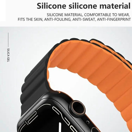 Reverse Buckle Magnetic Silicone Watch Band For Apple Watch