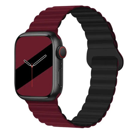 Reverse Buckle Magnetic Silicone Watch Band For Apple Watch