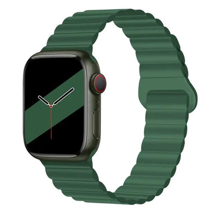 Reverse Buckle Magnetic Silicone Watch Band For Apple Watch