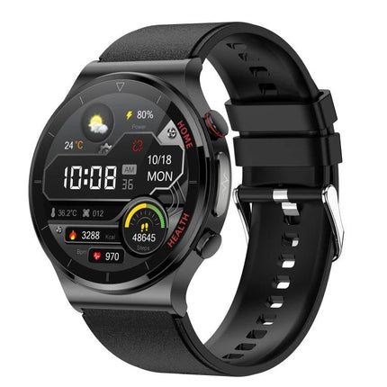 Smart Watch for Daily Health and Activity Monitoring black round touchscreen smartwatch showing steps heart rate sleep and notifications