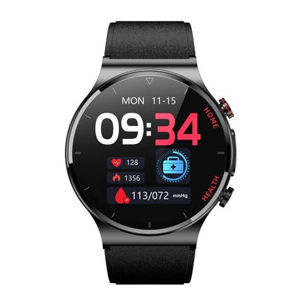Smart Watch for Daily Health and Activity Monitoring with round full-touch screen showing time, heart rate, steps and blood pressure readings