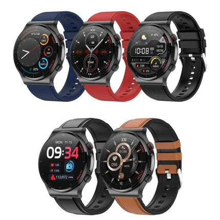 A Versatile Smart Watch for Monitoring Health in Daily Activities showing multiple color strap options and full-touch screens