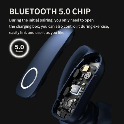 Sanag Wireless Sports Earbuds For Workouts And Commuting showing Bluetooth 5.0 chip and internal circuit board detail