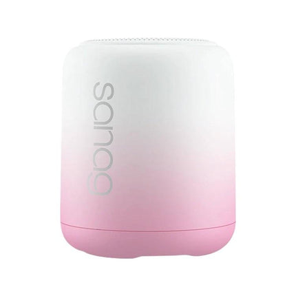 Sanag Compact Bluetooth Speaker For Travel And Outdoor in white to pink ombre, portable wireless speaker with mic for travel