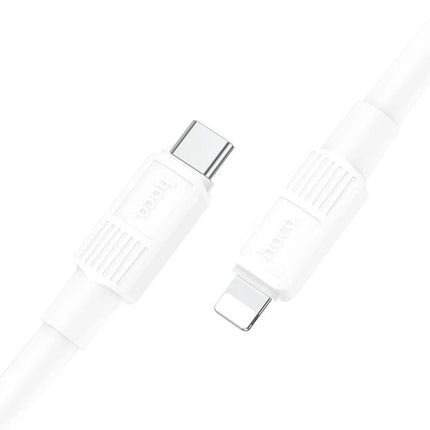 Hoco Charging Cable for Daily Phone Power Needs - 1m white USB-C to Lightning cable for everyday desk, car, and home charging