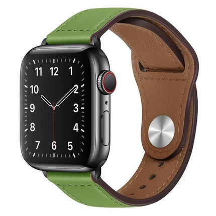 PU Leather Black Buckle Watch Band For Apple Watch 38-45mm