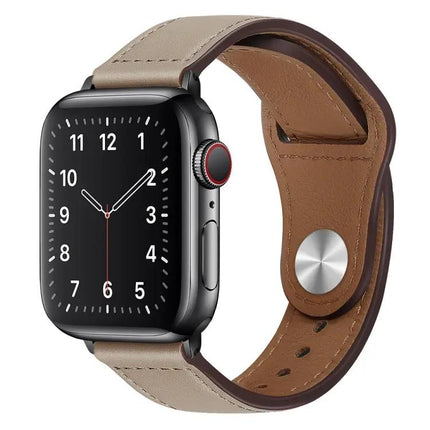 PU Leather Black Buckle Watch Band For Apple Watch 38-45mm