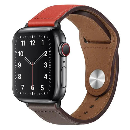 PU Leather Black Buckle Watch Band For Apple Watch 38-45mm