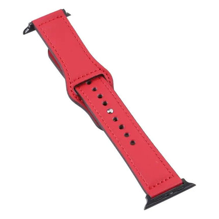 PU Leather Black Buckle Watch Band For Apple Watch 38-45mm