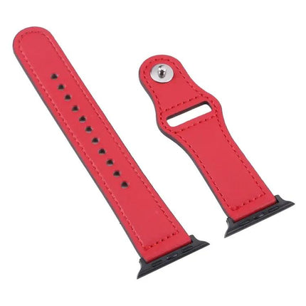 PU Leather Black Buckle Watch Band For Apple Watch 38-45mm