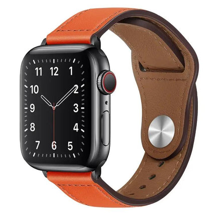 PU Leather Black Buckle Watch Band For Apple Watch 38-41mm