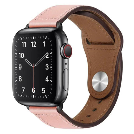 PU Leather Black Buckle Watch Band For Apple Watch 38-41mm