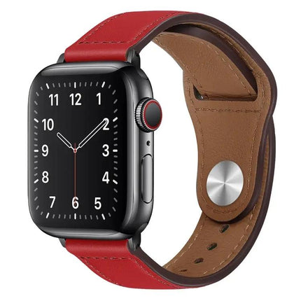 PU Leather Black Buckle Watch Band For Apple Watch 38-41mm
