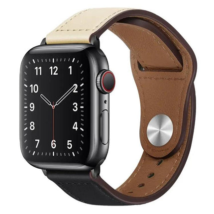 PU Leather Black Buckle Watch Band For Apple Watch 38-41mm