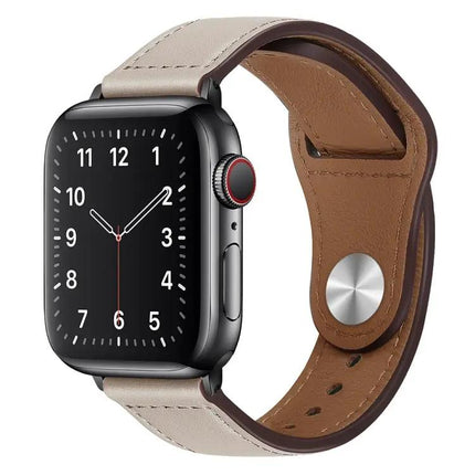PU Leather Black Buckle Watch Band For Apple Watch 38-41mm