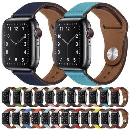 PU Leather Black Buckle Watch Band For Apple Watch 38-41mm