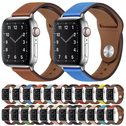 PU Leather Silver Buckle Band Apple Watch 38/40/41/42mm
