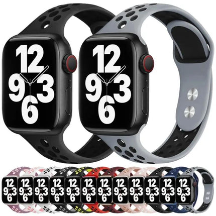 Double Pin Slim Leather Apple Watch Band Adjustable 38-45mm