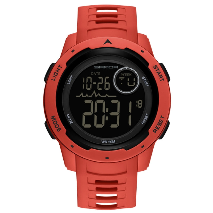 SANDA 2125 Luminous Waterproof Dual Display Electronic Watch 