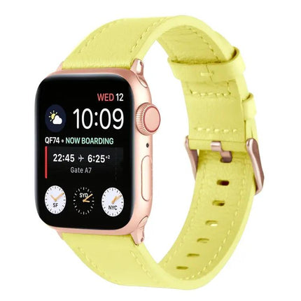 Genuine Leather Watch Band For Apple Watch 38-45mm Adjustable