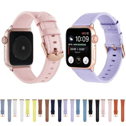 Genuine Leather Watch Band For Apple Watch 38-45mm Adjustable