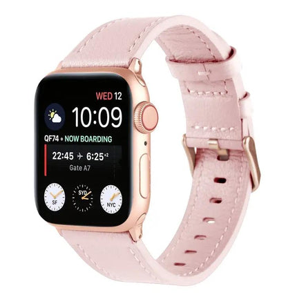 Genuine Leather Watch Band For Apple Watch 38-45mm Adjustable