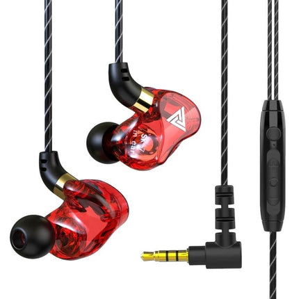 Wired In-Ear Earphones With Mic And 3.5mm Jack For Daily Use red ergonomic SK7 earphones with inline mic and angled jack