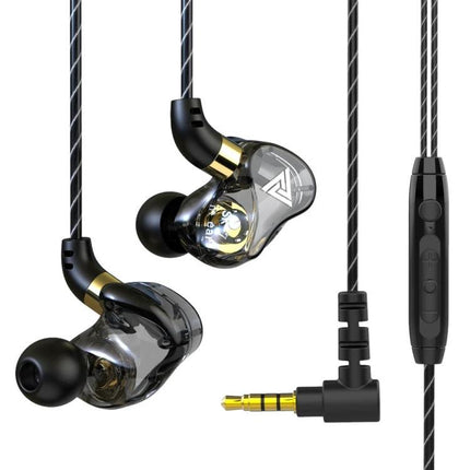 Wired In-Ear Earphones With Mic And 3.5mm Jack For Daily Use - transparent black ergonomic earphones with inline mic