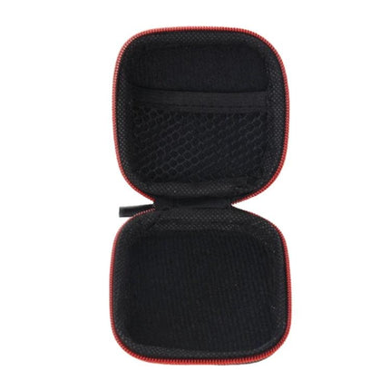 QKZ Storage Bag for Organizing Cables in Daily Life - compact zippered black case with mesh pocket for earphones and charging cables