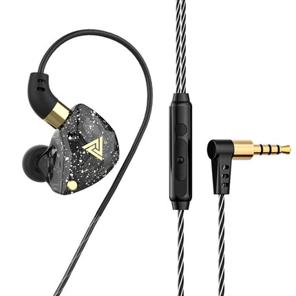 QKZ SK8 Wired In Ear Earphones With Mic For Jogging ergonomic black gold earphones spiral cable mic 3.5mm