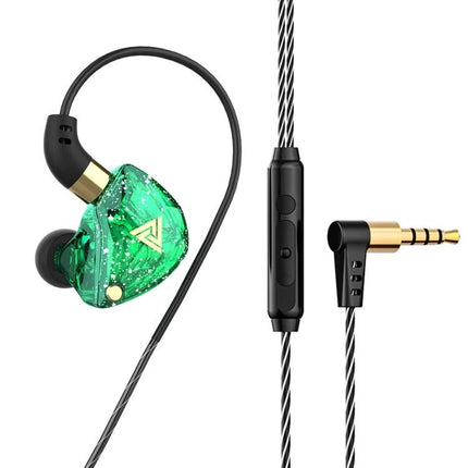 QKZ SK8 Wired In Ear Earphones With Mic For Jogging green ergonomic in-ear earphone with spiral cable and inline mic