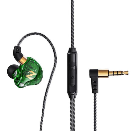 QKZ Zen Wired In Ear Earphones With Microphone For Commuting compact green in-ear earphones with inline mic and 3.5mm plug