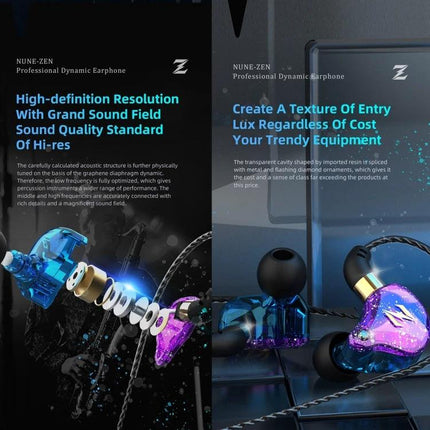 QKZ Zen Wired In Ear Earphones With Microphone For Commuting compact 11mm driver lightweight secure 15g