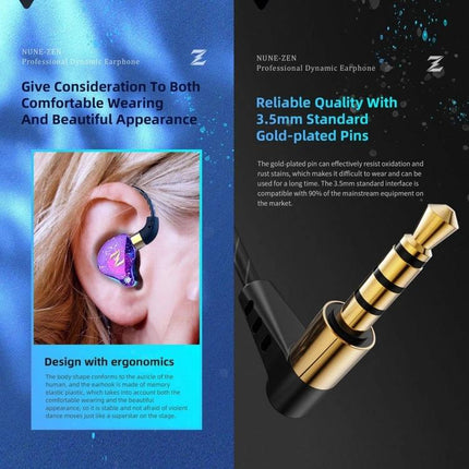 QKZ Zen Wired In Ear Earphones With Microphone For Commuting lightweight ergonomic 11mm driver secure fit