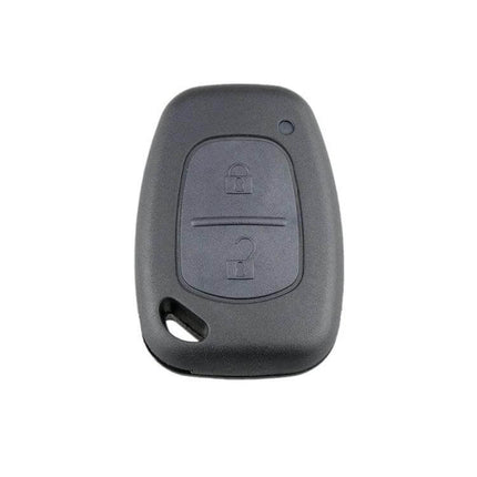 Renault 2-Button Car Key Case Replacement Shell for Vehicles - black replacement shell showing two-button lock/unlock design