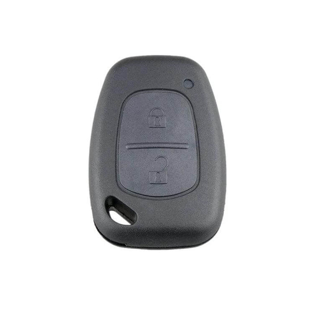 Renault 2-Button Car Key Case Replacement Shell for Vehicles - black replacement shell showing two-button lock/unlock design