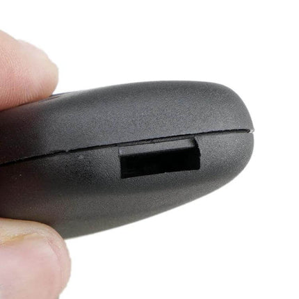 Renault 2-Button Car Key Case Replacement Shell for Vehicles close-up showing side slot and textured black plastic for transferring existing electronics