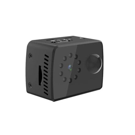 Mini HD Camcorder with Night Vision for Everyday Video Capture — compact black night-vision cam for vlogging, home monitoring, long battery life