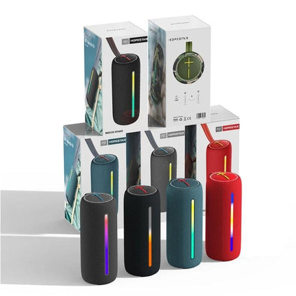 HOPESTAR Portable Bluetooth Speaker For Outdoor And Home Use compact colorful portable speakers with LED strip and packaging