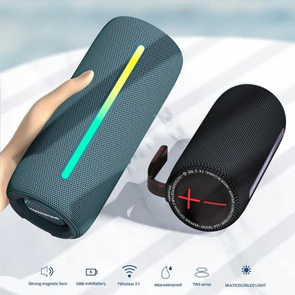 HOPESTAR Portable Bluetooth Speaker For Outdoor And Home Use compact splash-resistant Bluetooth speaker with multicolor light