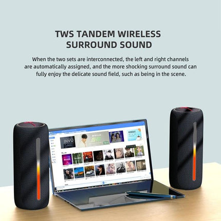 HOPESTAR Portable Bluetooth Speaker For Outdoor And Home Use compact splash-resistant twin TWS stereo setup